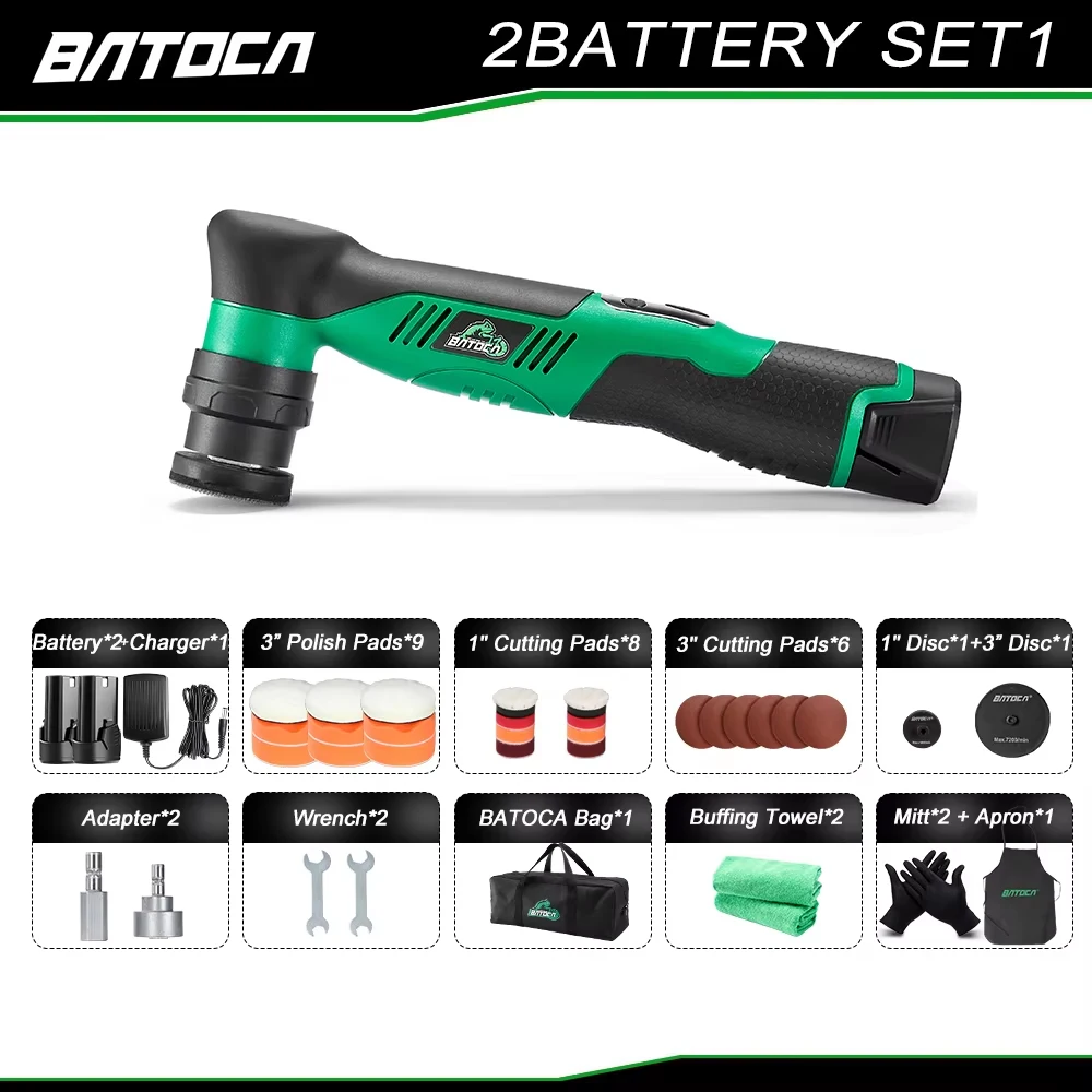 ミニコードレスカーポリッシャー,12V,ワイヤレス,BATOCA-S5