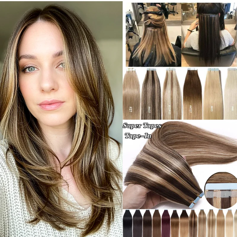 real-human-hair-tape-in-weft-20pcs-16inch-99j-30-30g-easy-apply-for-office-professional-glam-look-wholesale