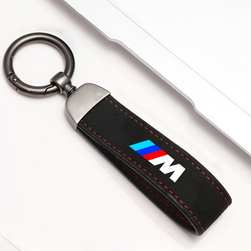 

Suede Alloy Metal Leather Car Keychain Anti-lost Ring Pendant For BMW M Performance E46 E90 E60 F10 F30 E39 E36 F20 E87 G30 E92
