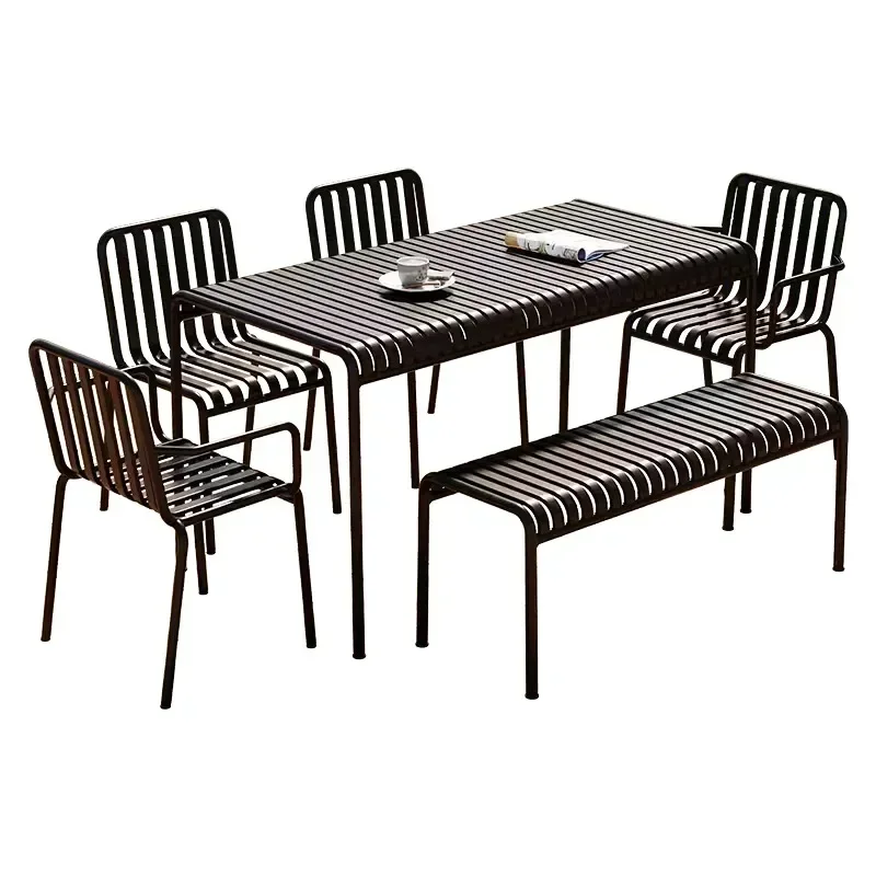 

%Outdoor Garden Modern Luxury Iron Dining Chairs Restaurants Leisure Stools Backrests Chairs Lounge Patio Deck Balcony Furniture
