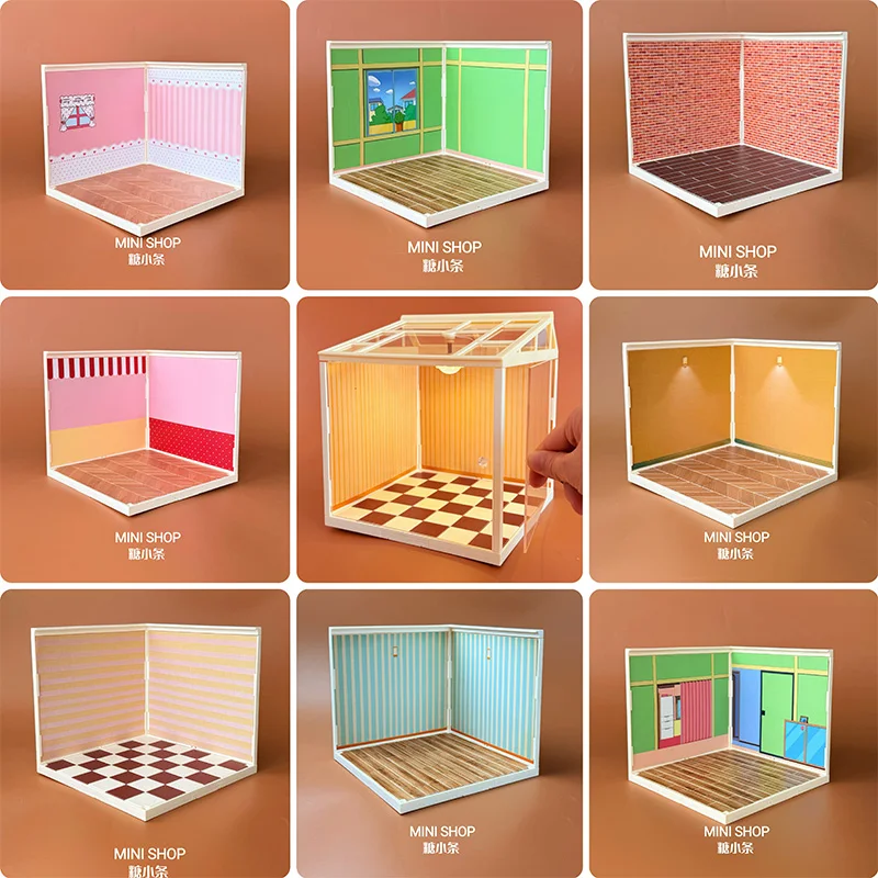 Miniature Dollhouse Background Display Board Embroidered Tablecloth Rug Table Mats Backdrop Vintage DIY Accessories Scene Decor
