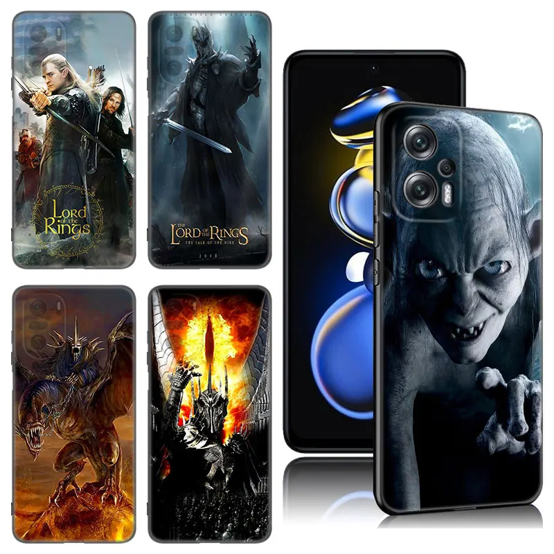 The L-Lord Of The R-Rings Black Silicone Phone Case For Xiaomi POCO X3 X4 NFC F5 M3 M4 M6 X5 X6 Pro F3 F4 GT 5G C55 C65 M5