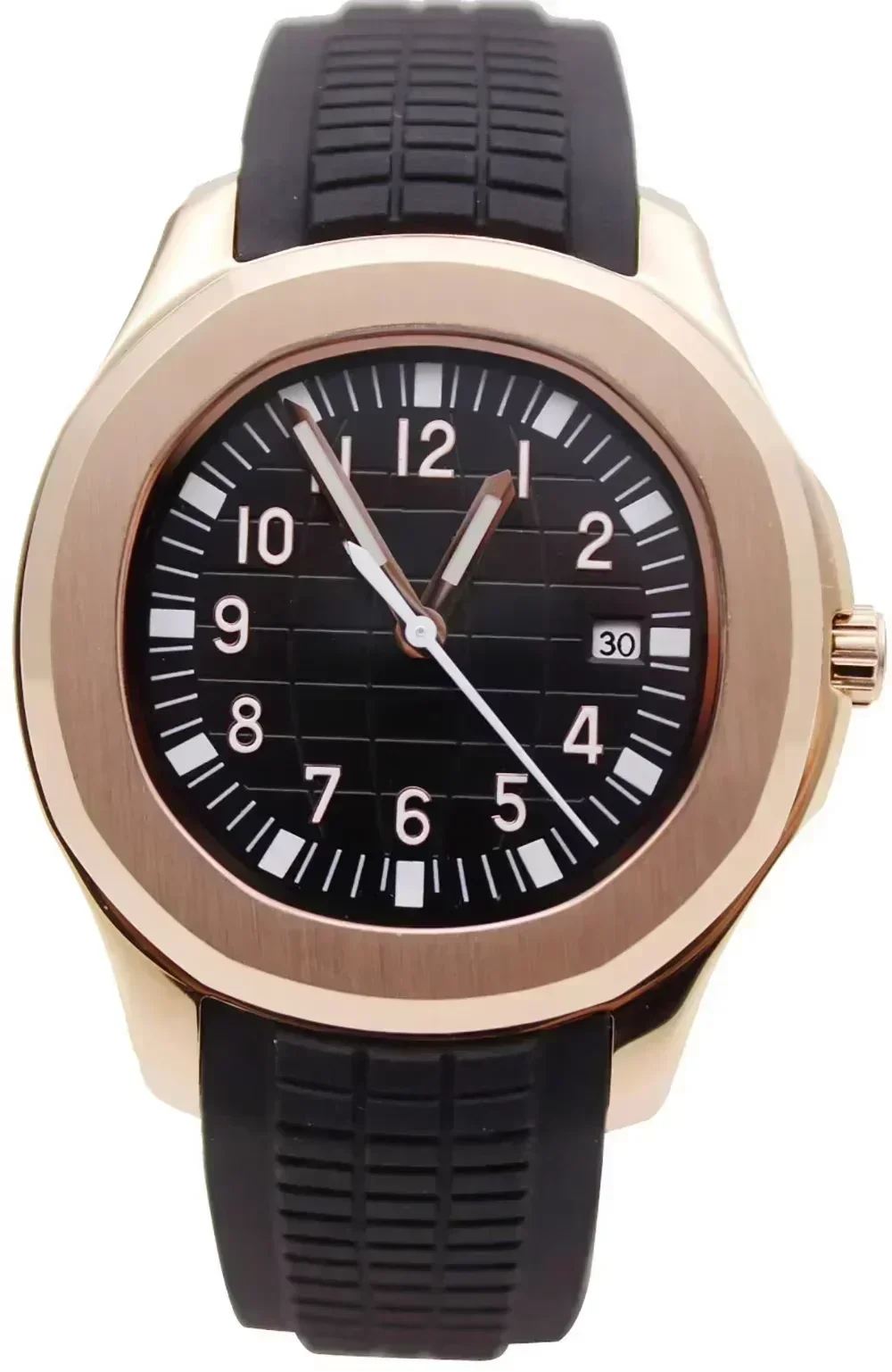 الفاخرة الرياضة التلقائية الميكانيكية العلامة التجارية الجديدة للرجال ووتش أزياء الساعات روز الذهب الأسود الأزرق المطاط حسب الطلب #2