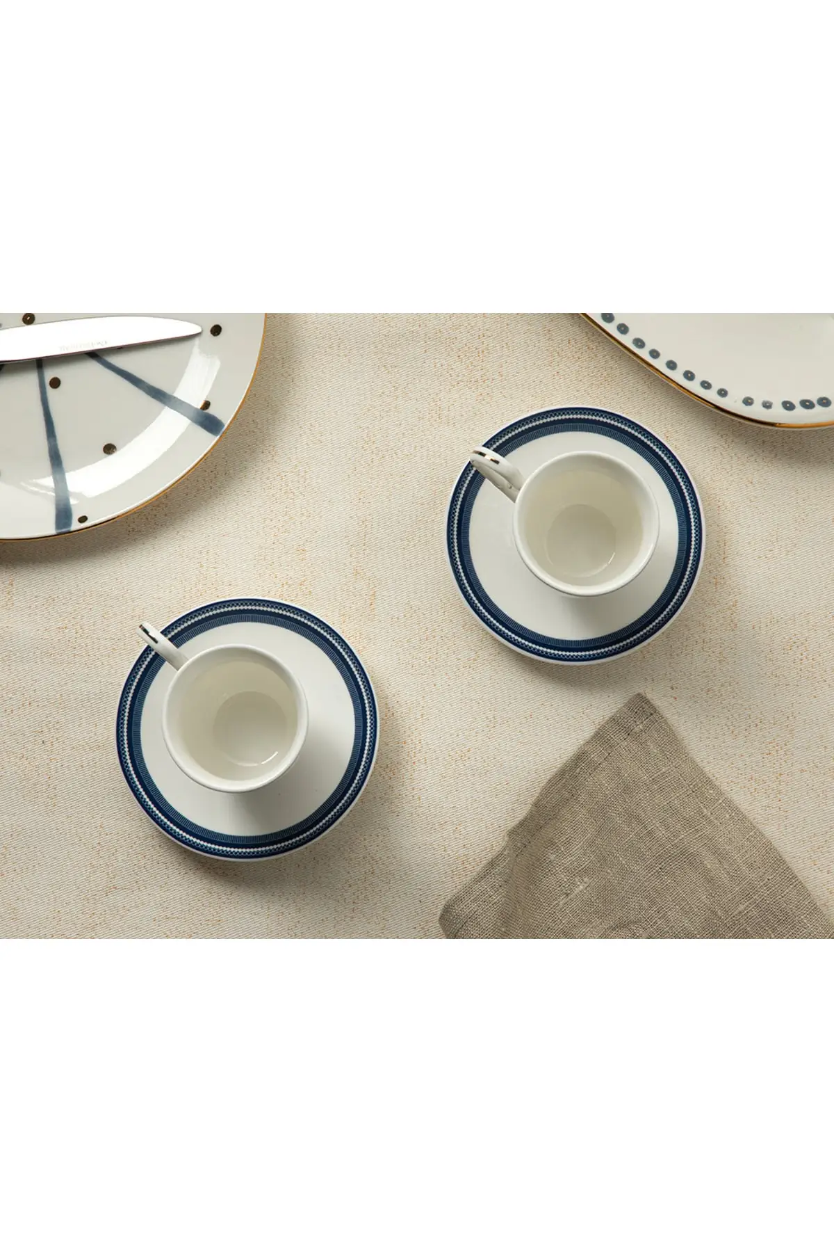 DOLBOVI Elegance Line New Bone 2 coffee cup set 100 Ml navy blue