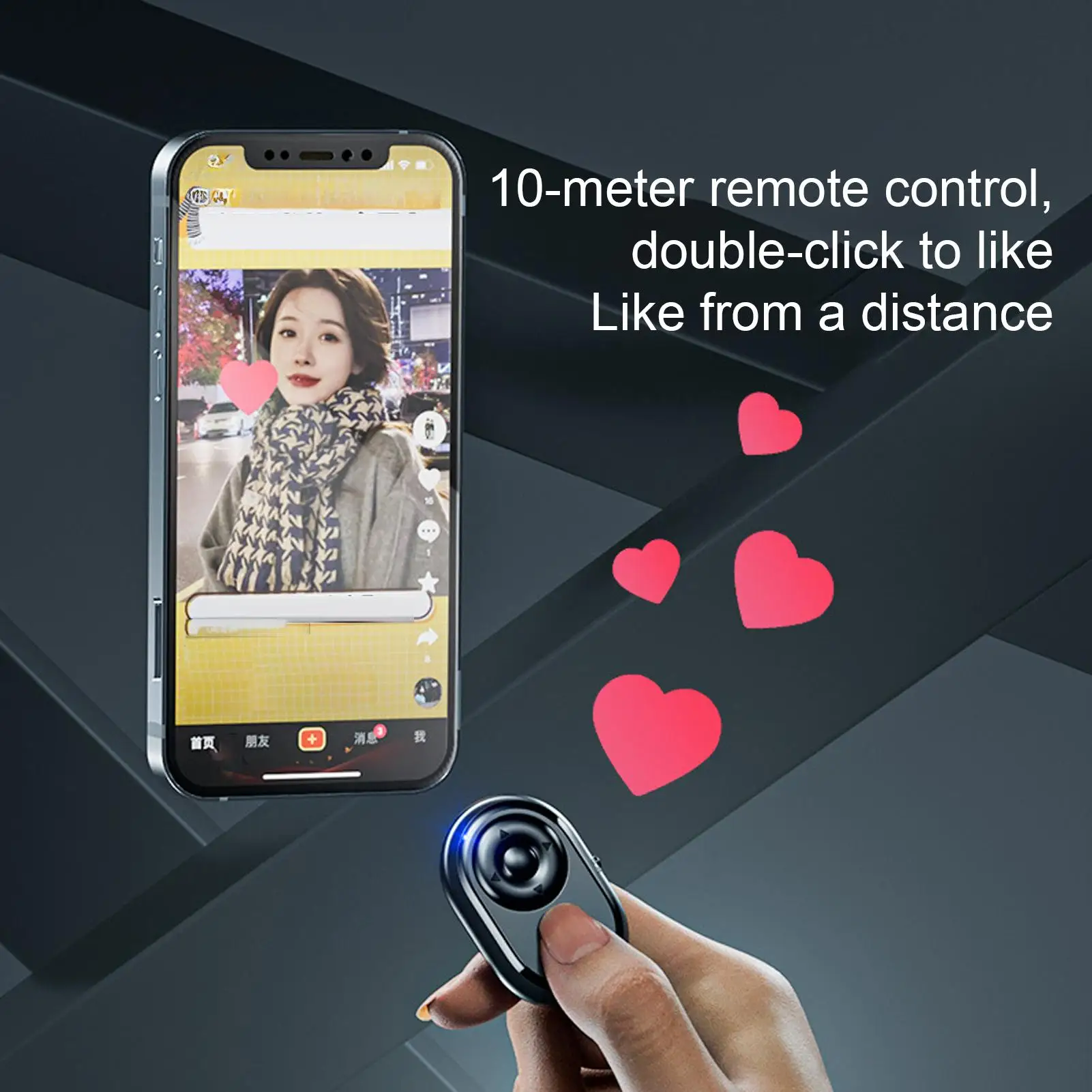 Mini telecomando wireless compatibile con Bluetooth, autoscatto, pulsante dell'otturatore per fotocamera, per video con spazzole Android ForApple Ios