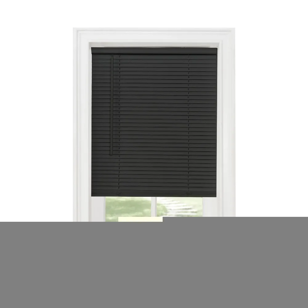 

Cordless Mini Blinds for Windows-Light Filtering Black Vinyl Shades,Easy Install Indoor Window Coverings,No Drill Privacy Blinds