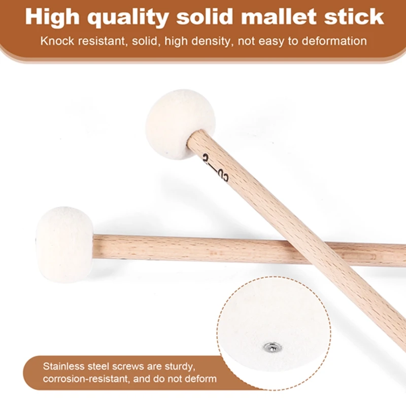 A07R 2 قطع مزدوجة رئيس طبل الصنج قونغ مطرقة لينة المطرقة العصي مطارق قضبان ورأى المطرقة 385 مللي متر