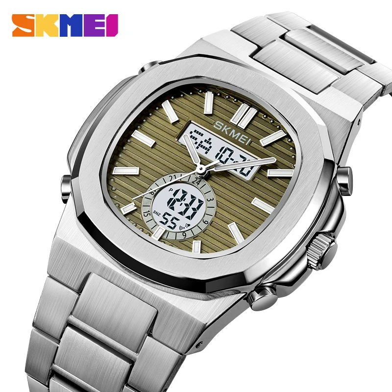 

SKMEI 3 Time Light Date Waterproof Wristwatch Relogio Masculino Mens Sports Watches Fashion Casual Business Quartz Watch 2279