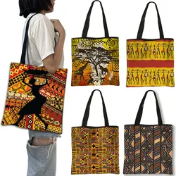 African Women Style Handbag Afro LadiesTraditional Printing Top-Handle Bags for Females Shopping Bag Girls Shoulder Tote Bag