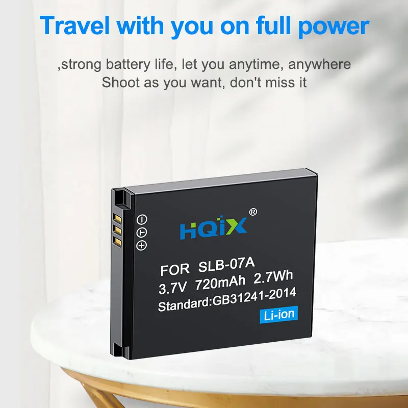 HQIX for Samsung ST500 ST600 ST50 ST550 TL225 PL150 ST45 TL100 TL210 TL220 Camera SLB-07A Charger Battery