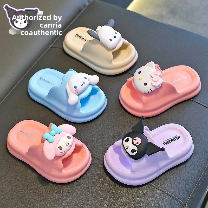 

Kulome Summer Children's Cool Slippers for Girls Parent-child Non-slip Sanrio Girls Middle Children's Bath Baby Fashion Slippers