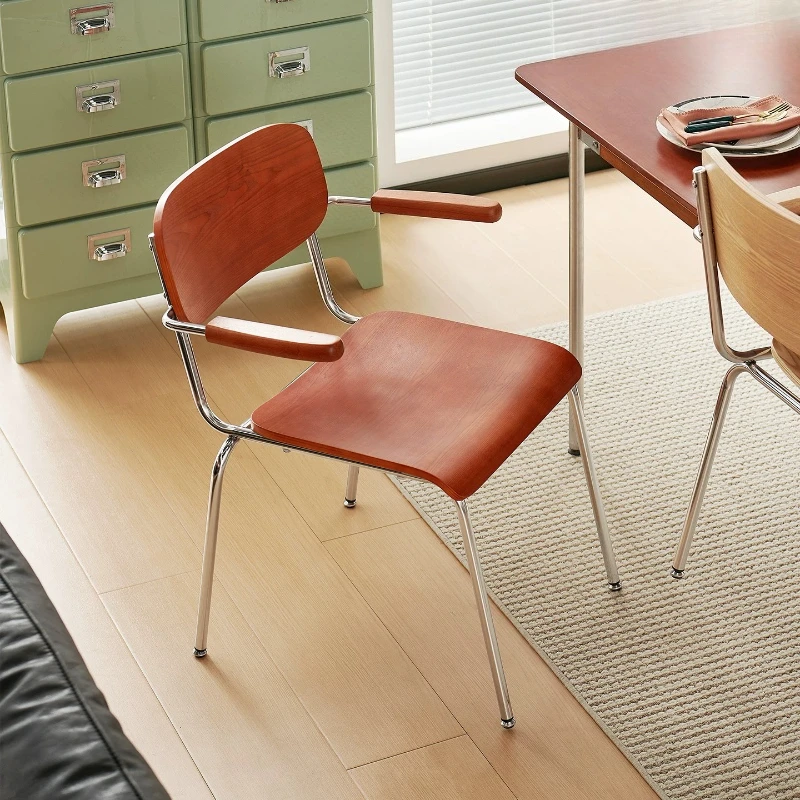 Retro Solid Wood Dining Chair Space Saving Sturdy Home Living Room Seat New Style Counter Chair Kitchen Dining Room Furniture