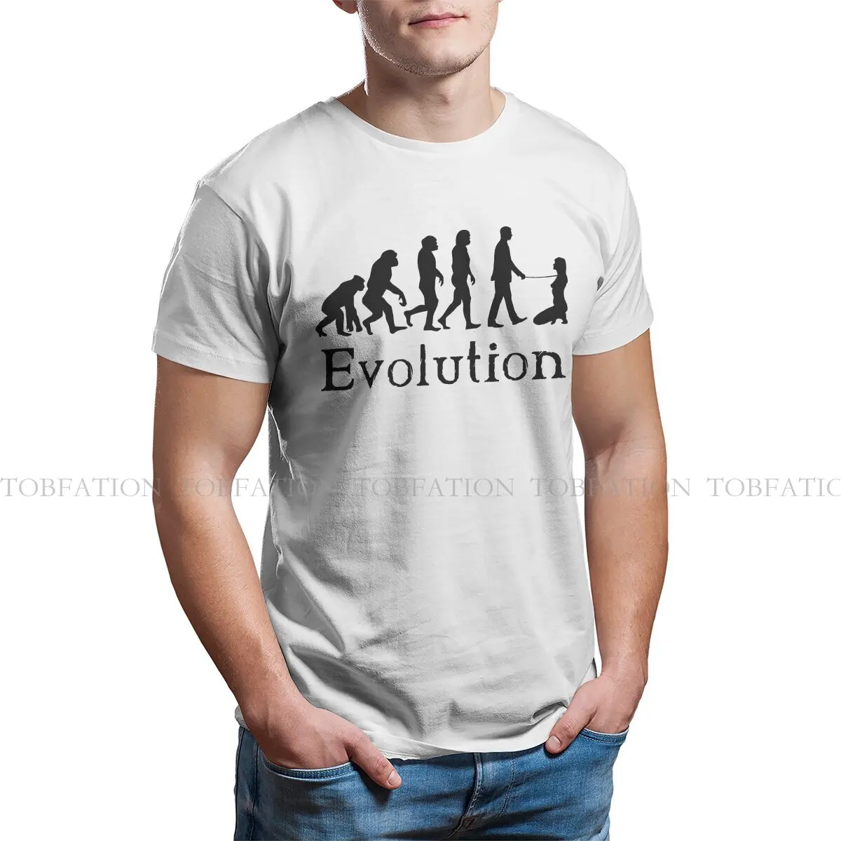 Dominant Evolution  Men TShirt BDSM Hentai Sexy Crewneck Short Sleeve 100% Cotton T Shirt Funny High Quality Birthday Gifts