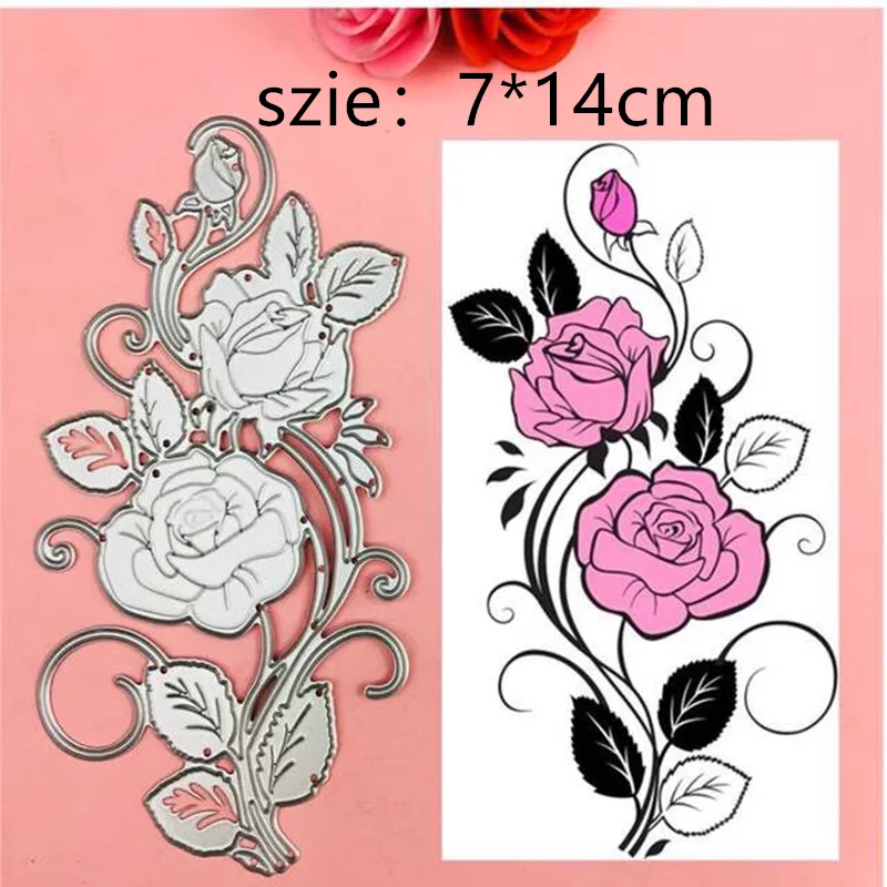 

Pink Flower Metal Cut Dies Stenc Metal Cut Dies Stencils for Scrapbooking Stamp/Photo Album Decorative Embossing DIY Paper Cards