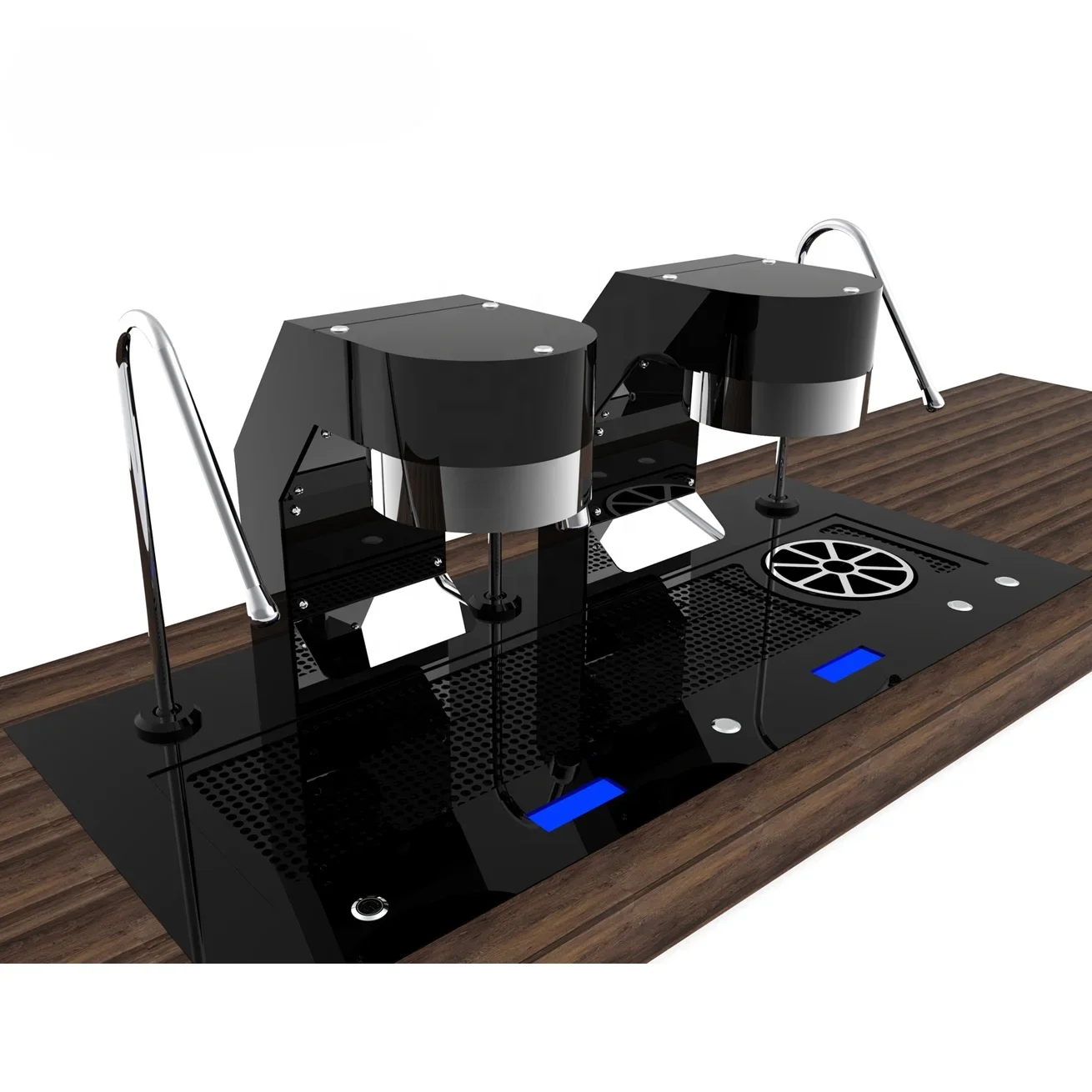 Multifunctional 3 in 1 Double Group Commercial Desktop Coffee Machine Under Counter Espresso Coffee Machine