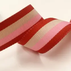 20MM 5yards Red Pink Ivoy Stripe Ribbon for Festival Christmas Decoration New Year Gift Wrapping DIY Bow