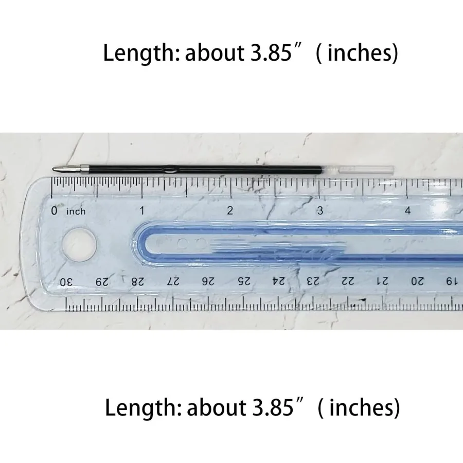 عبوات أقلام حبر جاف مقاس 3.85 بوصة لأقلام النقر مقاس 1 مم عبوات طرف متوسطة النقطة حبر أسود 10 قطع #4