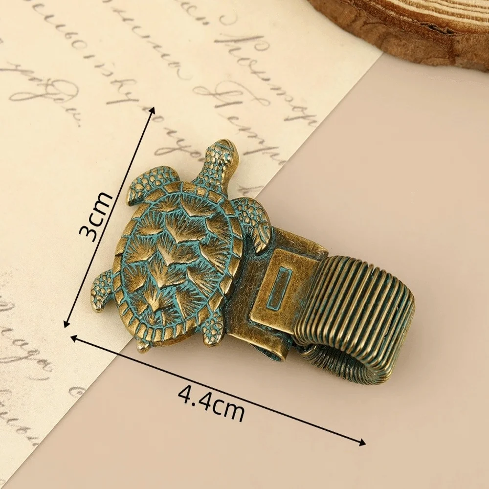 Metal Pen Loop Holder Multi-functional Anti-lost Spring Pen Clip Ancient-style Marine Animal Secure Grip Metal Pen Holder