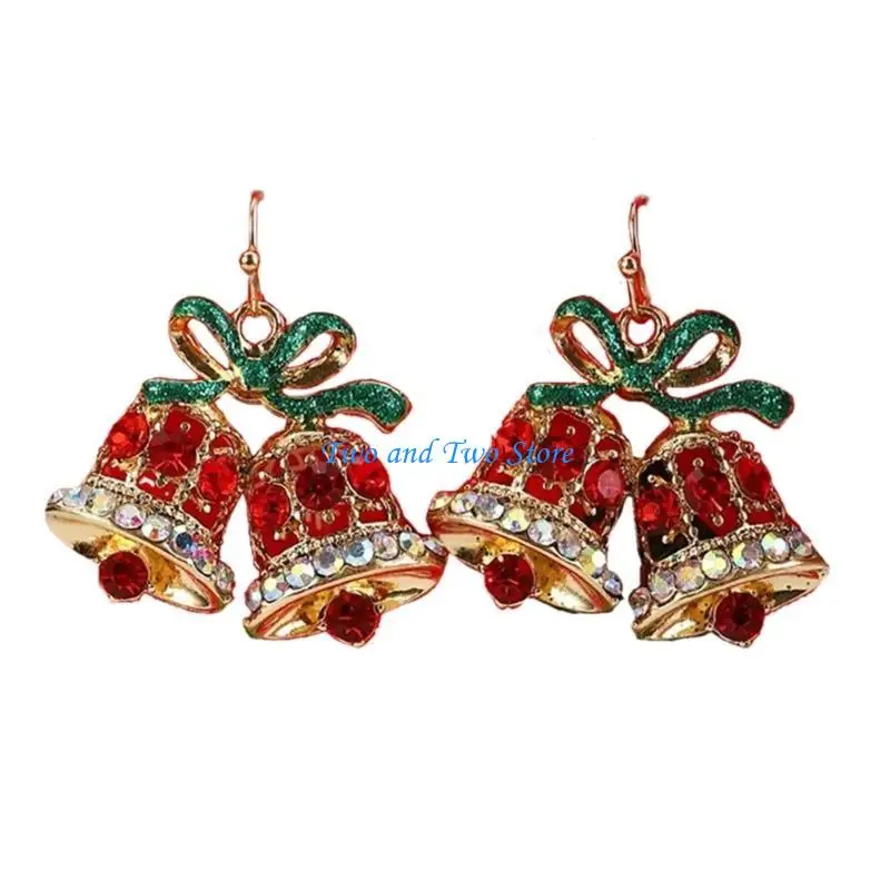

HX6F Trendy Christmas Shaped Earrings for Women Polished Finish Comfort Fits Jewelry