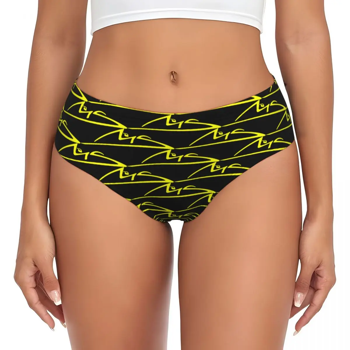 Custom Yellow Schumacher Race Car Driver Brief Panties Womens Comfort Stretch Underwear