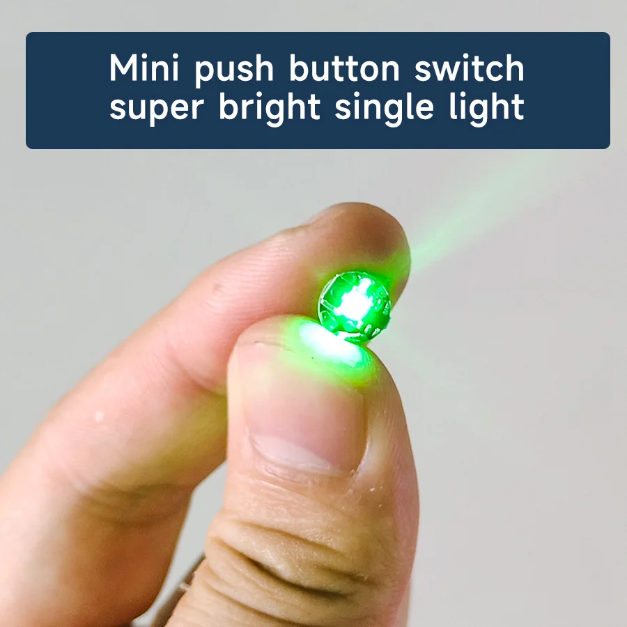 3 stks 7.6*7.1mm Miniatuur Draadloze Led Lamp Model Drukknop Type voor Robots/Huis Decoratie/auto's/Micro Landschap met Batterij