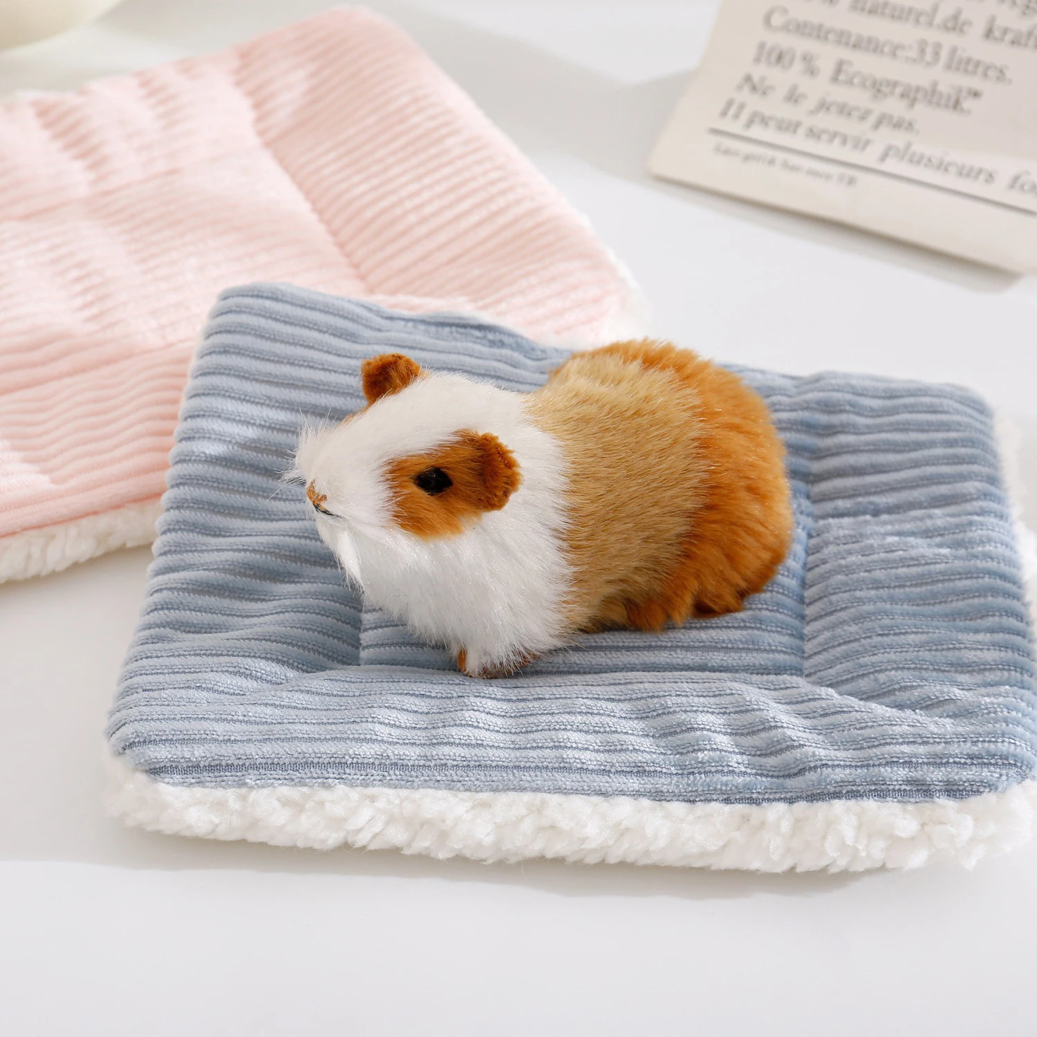 

Plush Small Pet Nest Striped Cushion Cuddle Cute Washable Small Pet Pad Nest Small Animal Resting Pad for Home