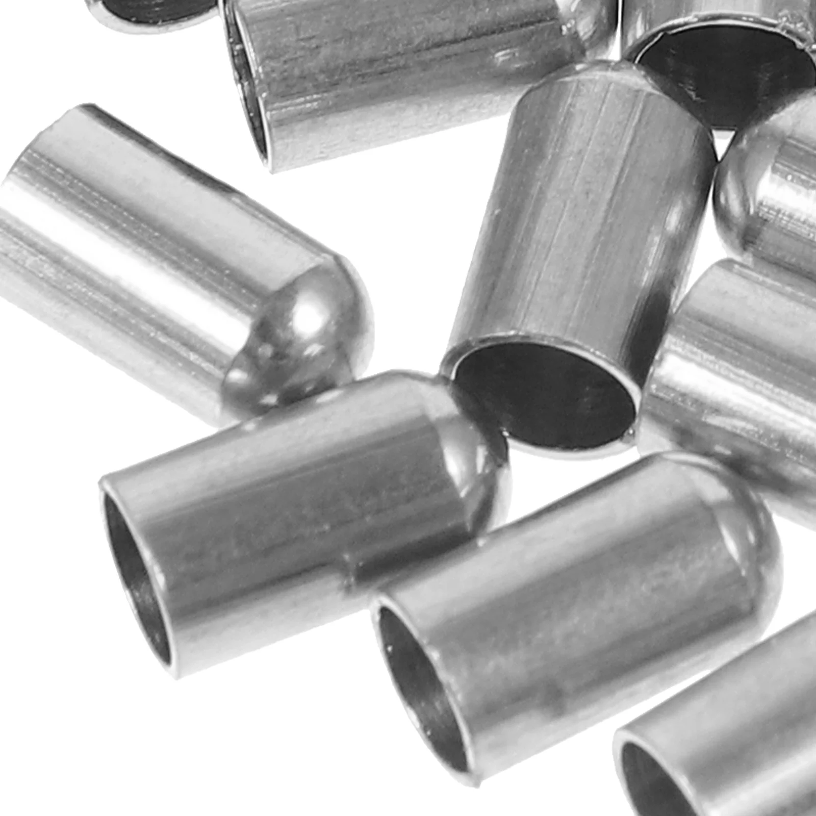 30pcs Stainless Steel Cord End Cap Rope Stopper For Bracelet Necklace Diy Jewelry Making Rope End Fastener Cord Lock