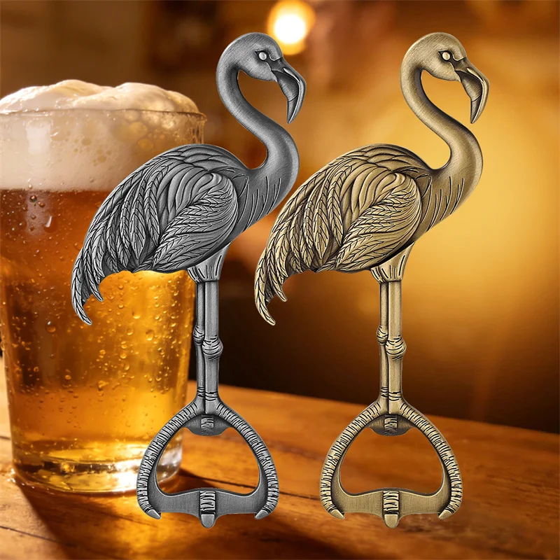 Vintage Flamingo Flaschenöffner Metall Bieröffner Lustiger Tierform-Barwerkzeug Dekorativer Weinöffner für Zuhause Bar Hochzeit Party – Detail 1