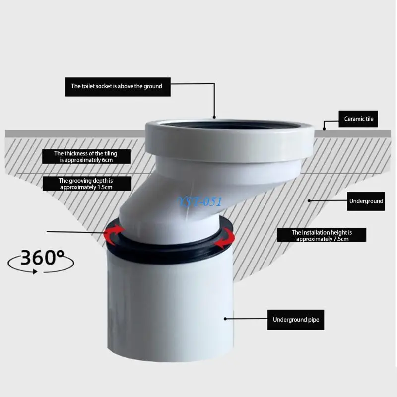 E15A Bathroom Toilet Pipe Connectors Flush Offset Toilet Flange Fitting Change Place Connectors for Tub Waste Drain System