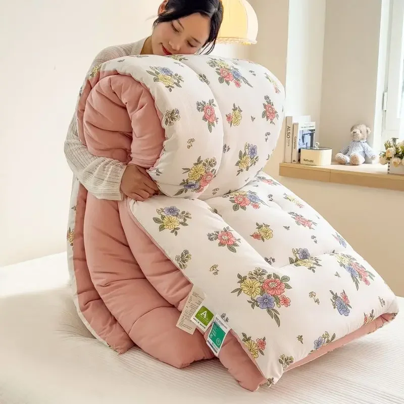 New Double-layer Yarn Duvets Four Seasons Universal Dormitory Spring and Autumn Washable Quilt Winter Thick Warm Cotton Quilt