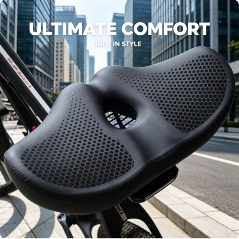 Outdoor Cycling Bike Cushion Wide Soft Thick Padded Saddle Comfort Seat for Men Women Peloton Bikes