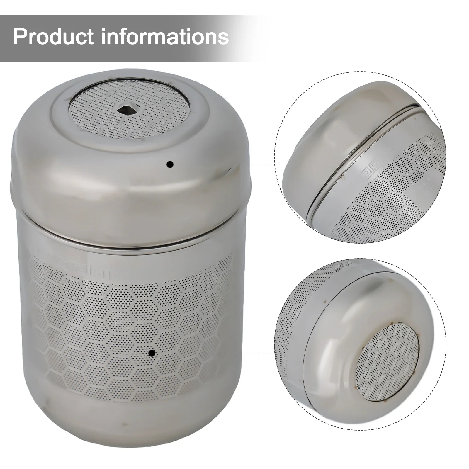 1PC Tea Infuser Tea Ball Strainer Bar Kitchen Filter Tea Residue Food Grade Silver Stainless-Steel Updated Slim Lid