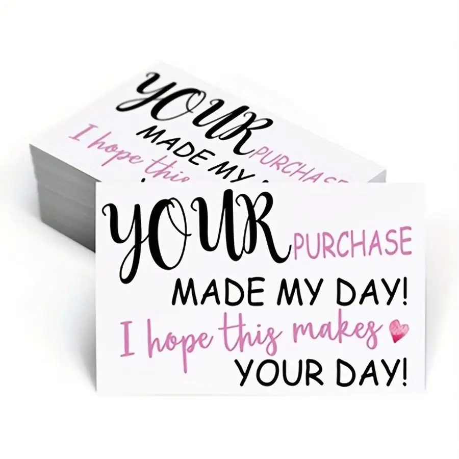 1/5/10/20/50/100pcs s/set- Small Business Thank You Cards- Thank You for Your Purchase- Blank Backs for Writing- Make Your Own T