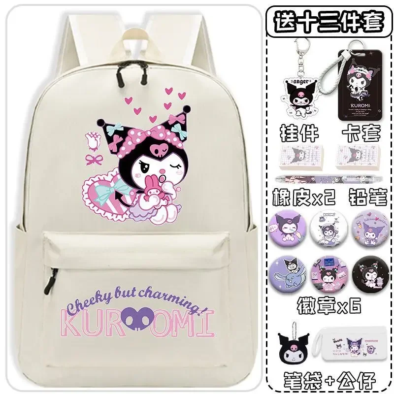 Sanrio grande capacidade schoolbag para meninos e meninas, mochila júnior, leve, novo, claro M estudante, proteção contra a espinha