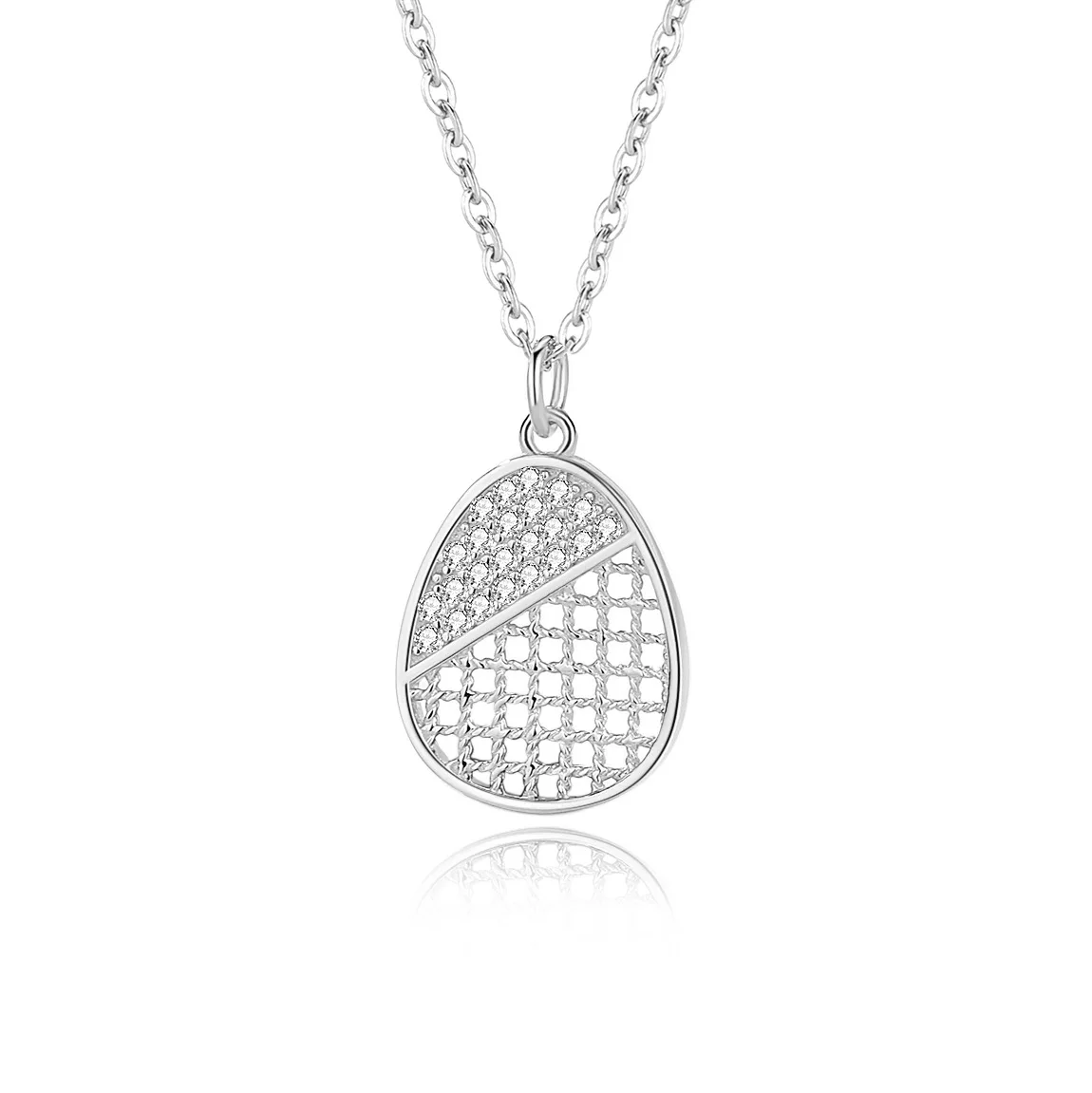 

S925 Silver Simple Half Diamond Tennis Racket Necklace Women's Light Luxury Wool Chain for Gifts Parties