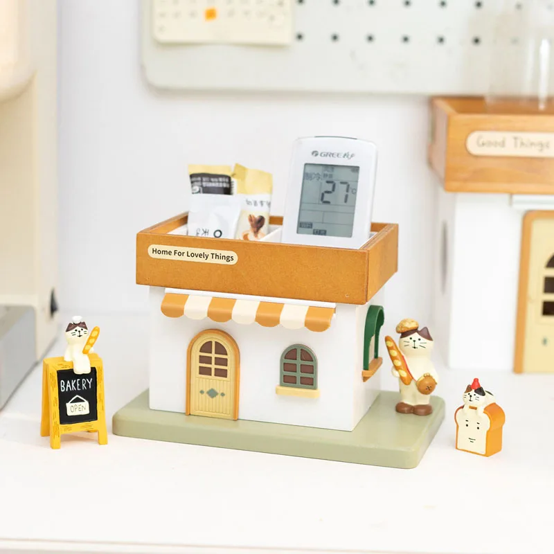 Nordic Wooden House Modeling Storage Ornaments Living Room Porch Bedroom Key Jewelry Remote Control Crafts Birthday Gifts