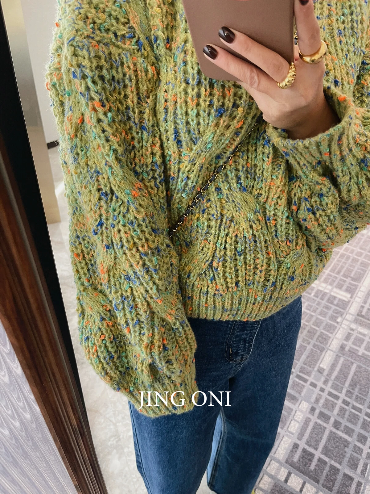 Dot Pullover Sweater Knitwear Winter Woman Clothing Y2k Korean Fashion Style Vintage Luxury Top Blouse Oversize Long Sleeve New