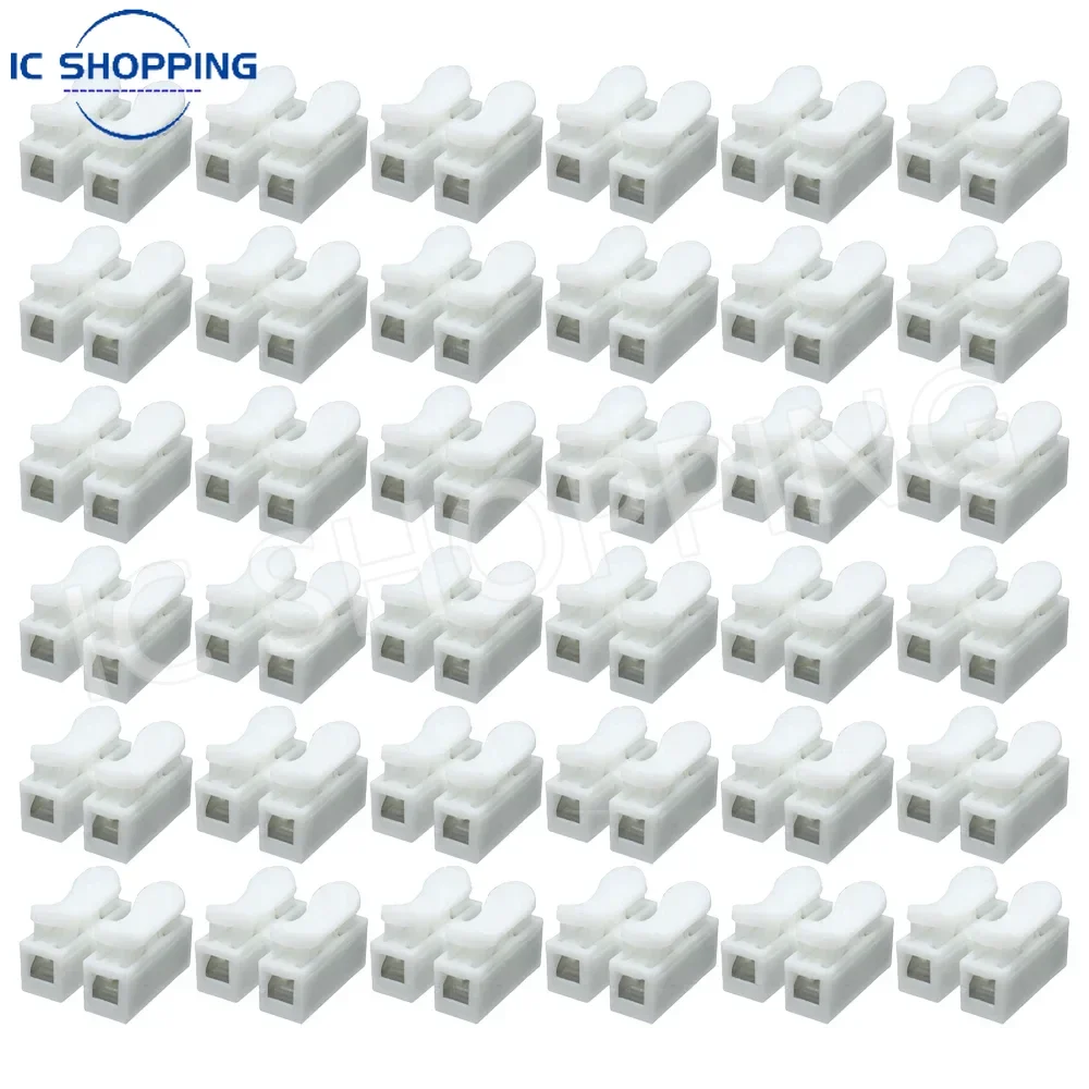 500PCS Wire Connector High-Pressure Resistant 2pin/3pin 10A 220V Push Quick White Wiring Terminal Cable Connector CH2/CH3