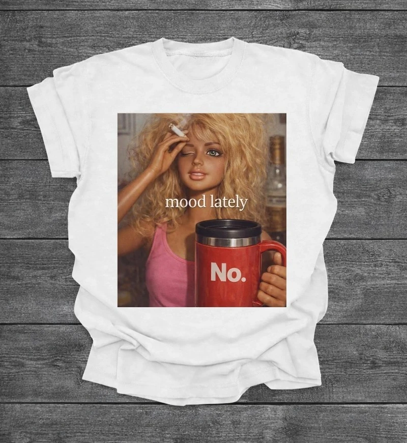 Funny African American Disgusted Black Doll Face Meme Shirt Summer Men's and Women's Loose and Breathable T-shirt Top