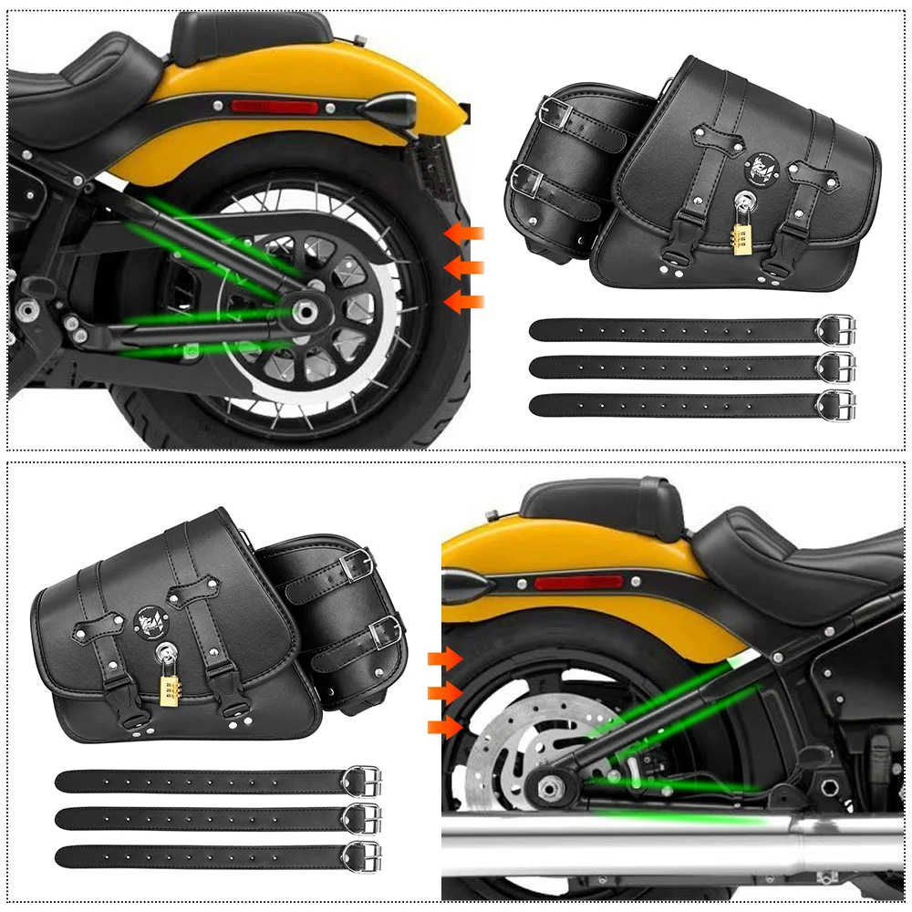 Light motorcycle side bag retro commuting leather side bag motorcycle bag riding storage knight bag