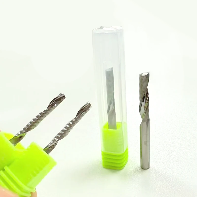 

10 шт./лот твердосплавная фреза с ЧПУ 5А высшего качества-спиральная фреза с одной канавкой для акрила, ПВХ, МДФ и дерева