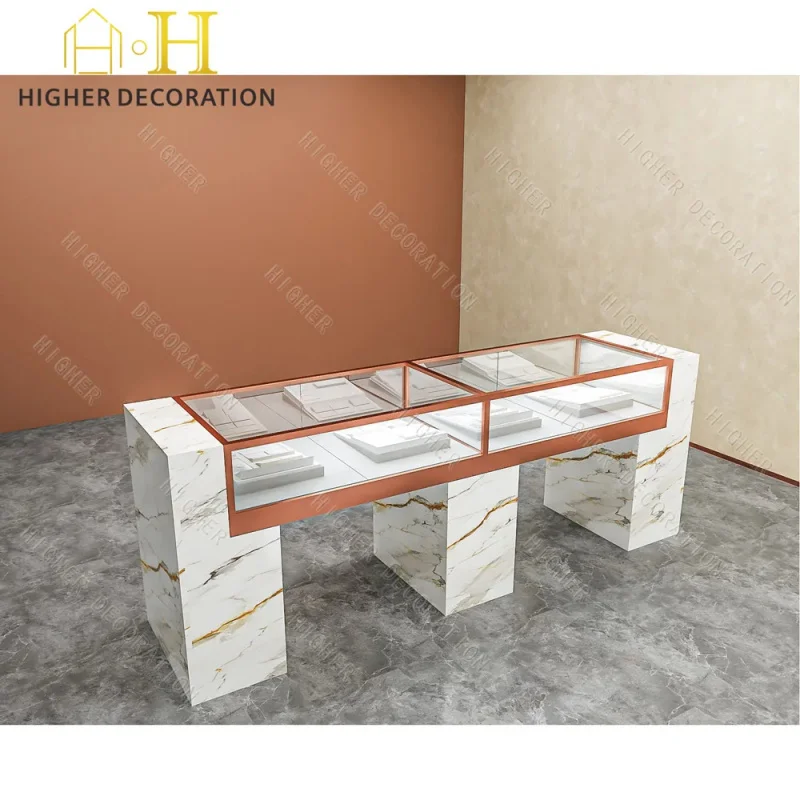 custom.Bright LED Illuminated Showcases Elegant Solid Wood Showcase and Spacious Display Including Custom Glass Cabin