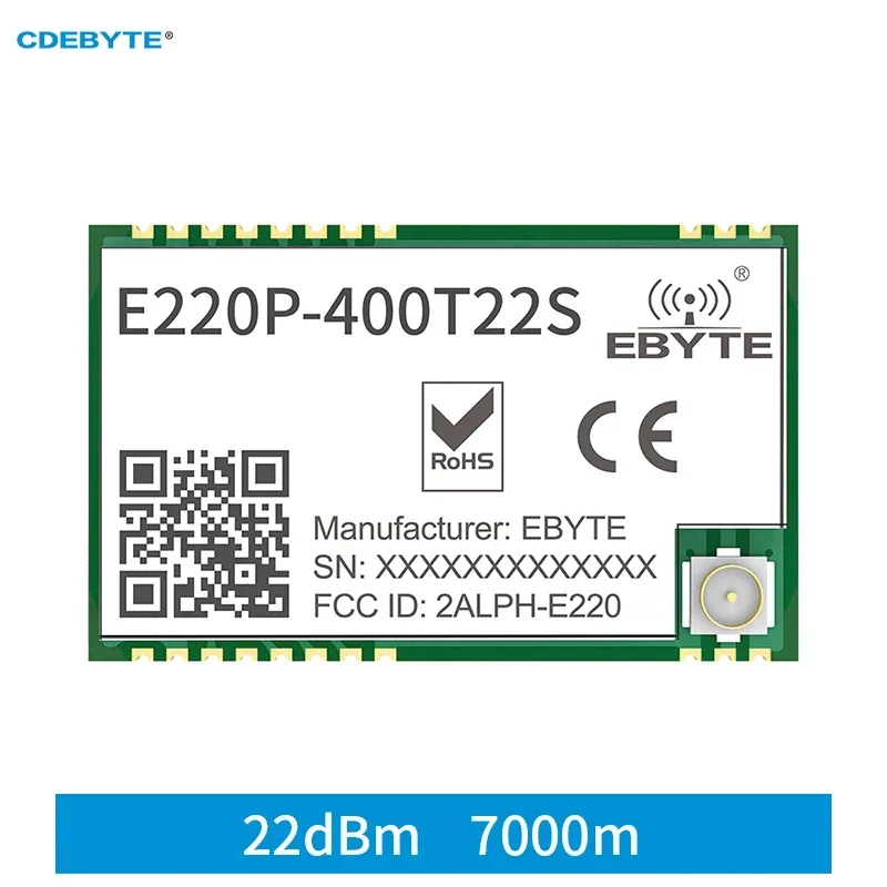 

LLCC68 Wireless LoRa Module 433MHz 470MHz 22dBm 160mW CDEBYTE E220P-400T22S Transceiver RSSI 7km UART SMD IPEX/Stamp Hole