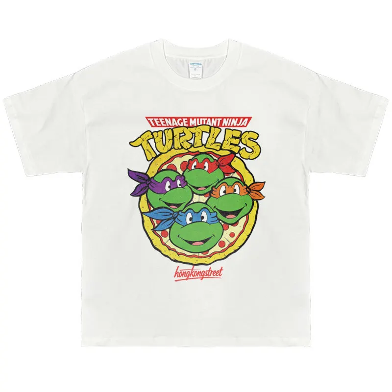 2026 Teenage Mutant Ninja Turtles Anime T-shirt Cotton Short Sleeve Children's Cartoon Pattern Parent Child Street Wear Top - view 5