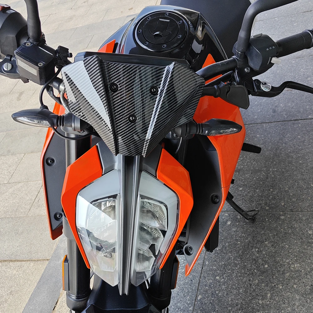 الزجاج الأمامي للدراجات النارية لـ 125 DUKE 390 DUKE 2017-2023 125DUKE 390DUKE Flyscreen منحرف الرياح الأمامية شاشة درع تدفق الهواء 2022