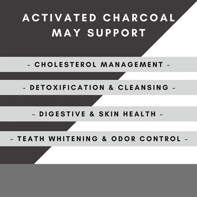 Using organic coconut shell activated carbon formula, digestive supplement, 60 capsules