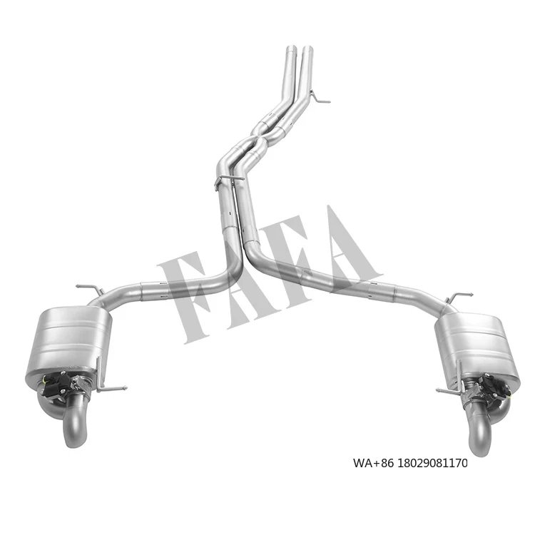 

For A7 C8 3.0T 2023 Exhaust System Middle and Rear Section Electric Valve Exhaust Muffler Without Insulation