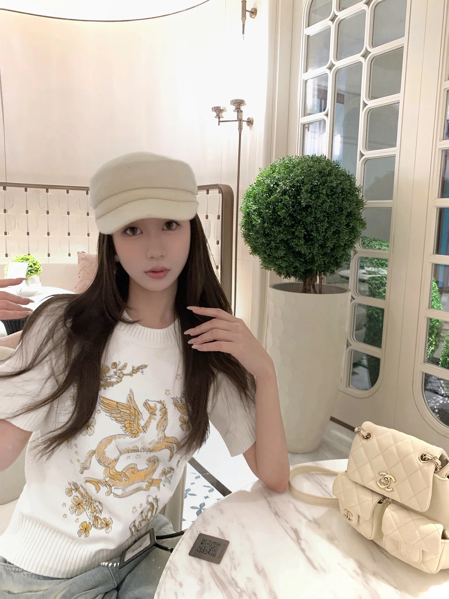 

Женский свитер Xueke с золотой вышивкой, приталенный, повседневный, мягкий, утепленный, новинка