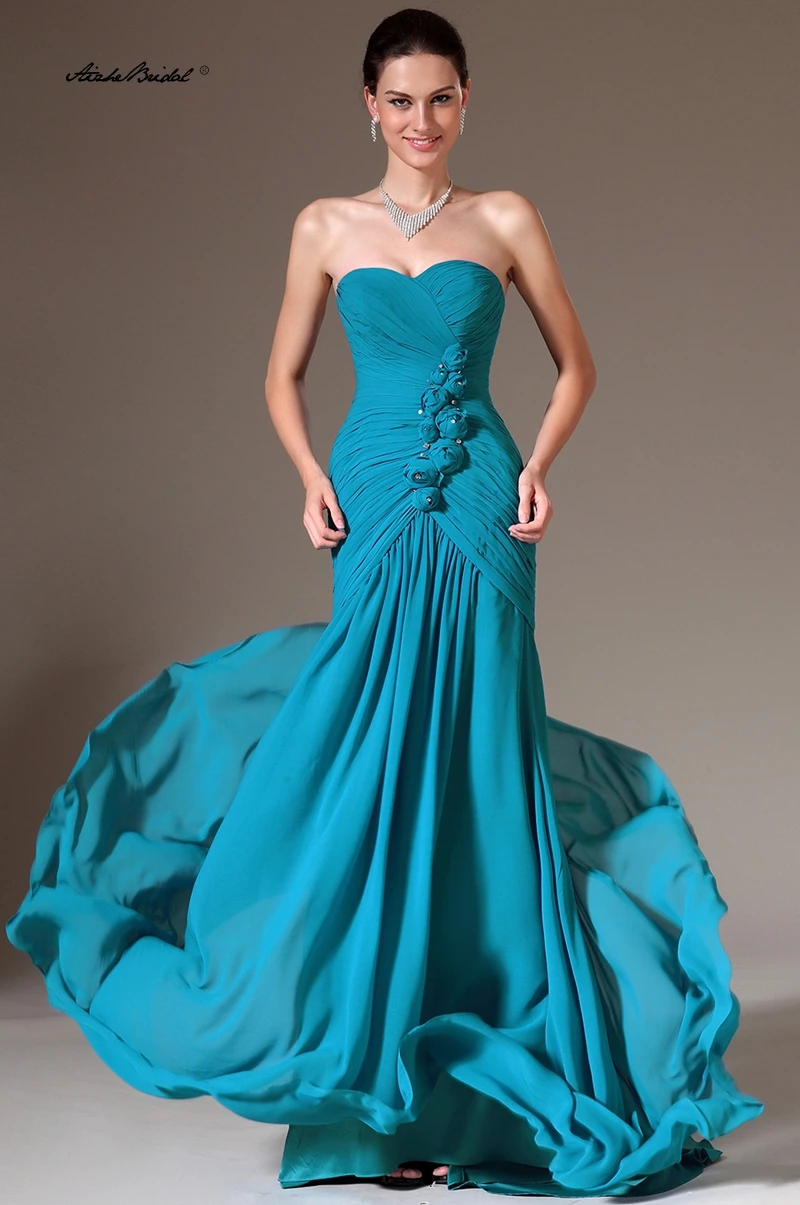 فساتين سهرة على شكل قلب طويلة حورية البحر بدون ظهر فساتين سهرة للنساء حسب الطلب #1