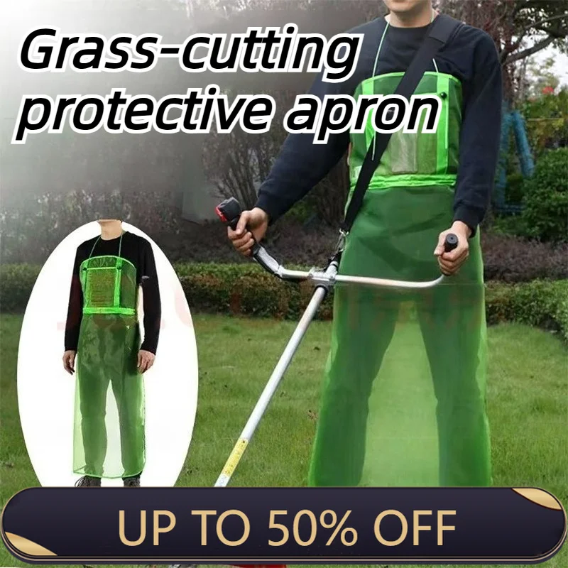 lawn-mowing-protective-apron-adjustable-garden-courtyard-apron-outdoors-logging-splash-proof-tools-portable-weed-protection-tool